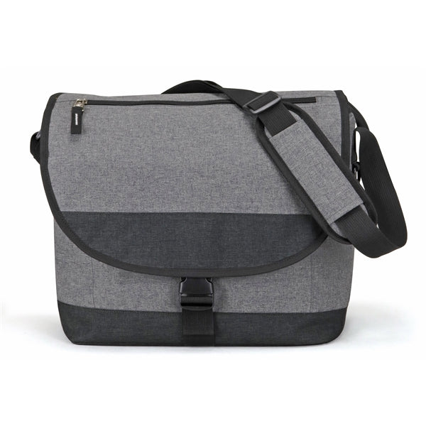 Heathered 300D Poly Messenger Computer Bag - Item #Q5503 - Grey-Charcoal (Heather)