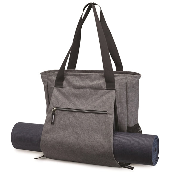 Heathered 300D Poly Yoga Mat Tote Gym Bag - Item #Q5501