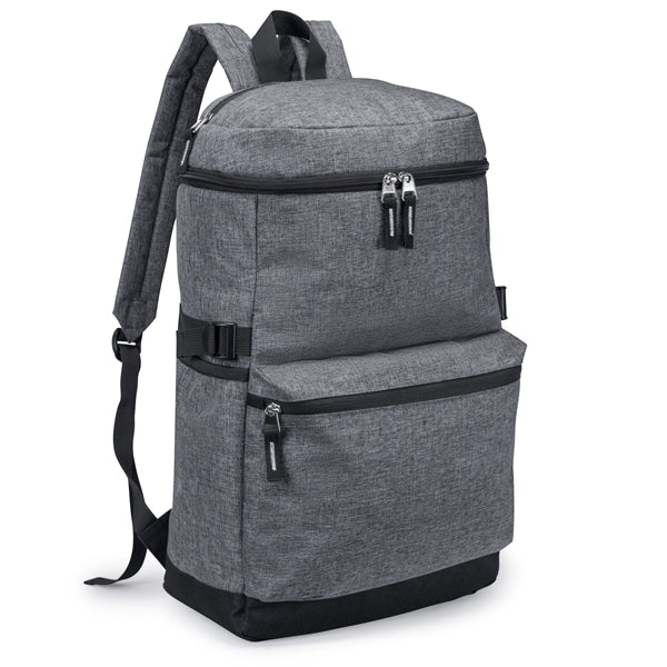 Heathered 300D Poly Computer Backpack, Padded Back Panel - Item #Q2224 - Gray Heather