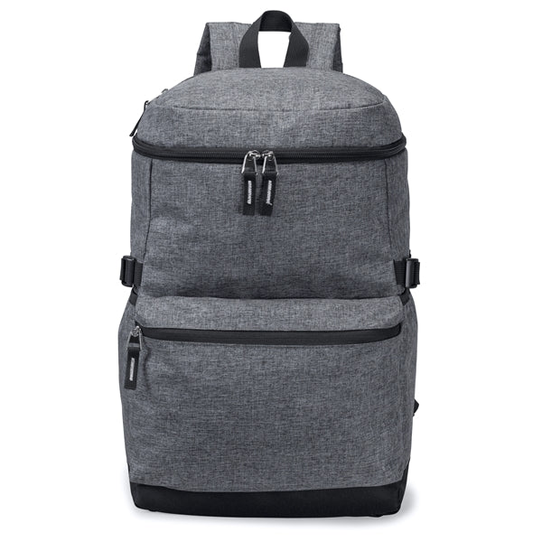 Heathered 300D Poly Computer Backpack, Padded Back Panel - Item #Q2224