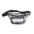 Clear Vinyl Three-Zipper Fanny Pack - Item #Q1105 - Clear-Black