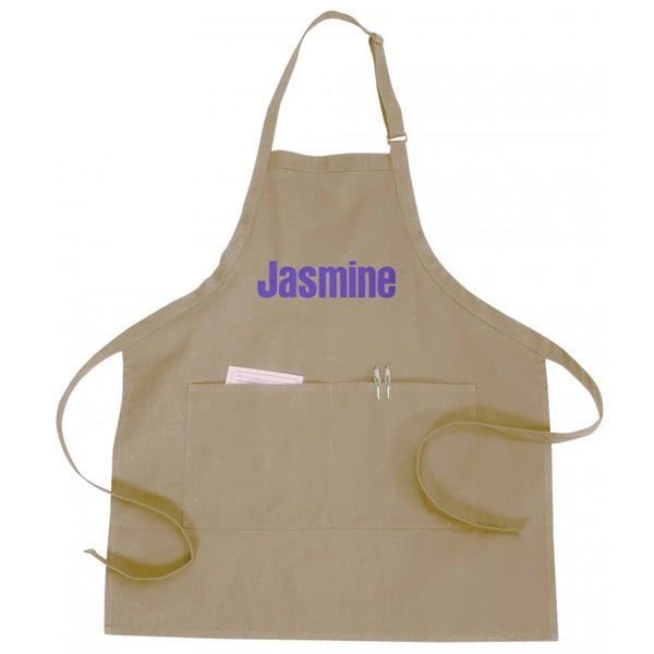 Adjustable Full-Body Poly-Cotton Apron 7 oz, 20" x 24" - Item #1050 - Khaki