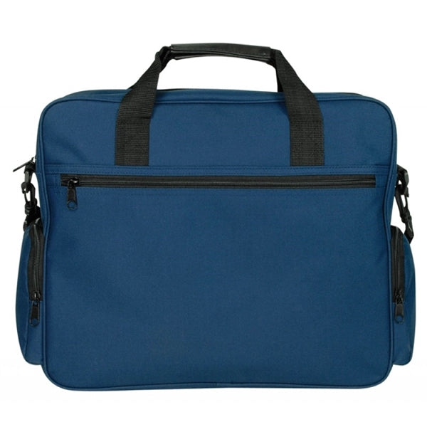 Deluxe Briefcase with Two Side Pockets - Item #5018 - Navy