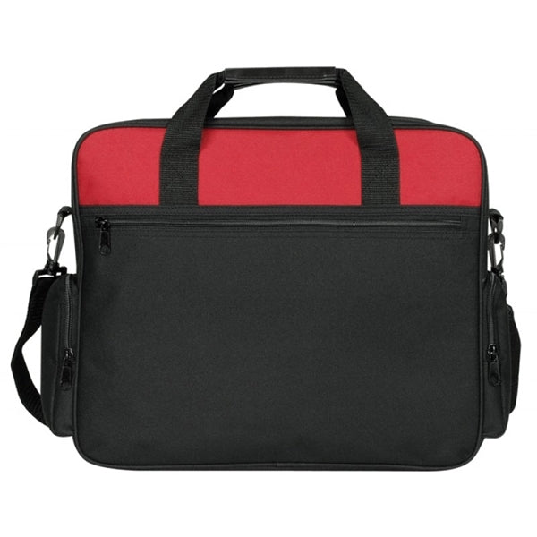 Deluxe Briefcase with Two Side Pockets - Item #5018 - Red-Black