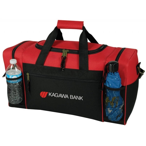 Deluxe 600D Poly Duffel Bag 21" - Item #5020 - Red-Black