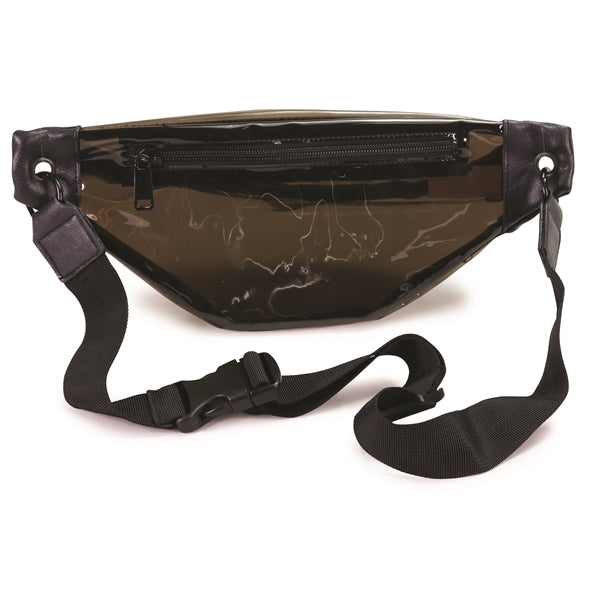 Transparent Black Vinyl Fanny Pack with Leatherette Accents - Item #Q1104-Shade