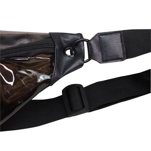 Transparent Black Vinyl Fanny Pack with Leatherette Accents - Item #Q1104-Shade