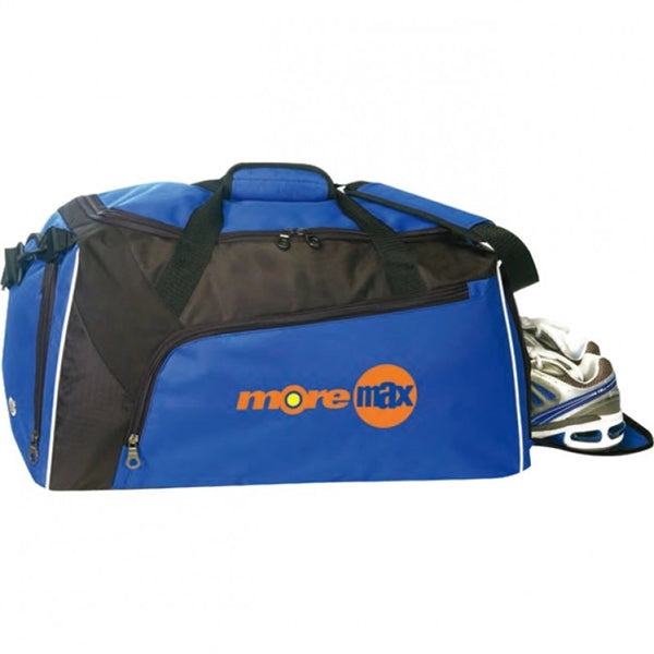 Deluxe Ripstop Poly Duffel Bag with Shoe Storage 23.5" - Item #5499 - Royal-Black