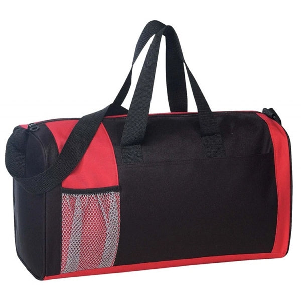 Two-Tone 600D Poly Duffel Bag 19" - Item #5535 - Red-Black