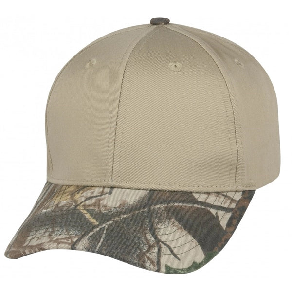 Low Crown Constructed Cotton Twill Cap with Oak Camo Bill - Item #C2421