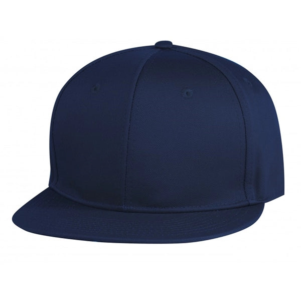 6-Panel Constructed Chino Cotton Twill Flat Bill Snapback Cap - Item #C2423 - Navy Blue