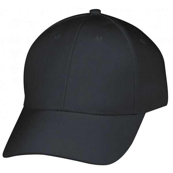 Low Crown Constructed Chino Cotton Twill Flex Fit Cap - Item #C2425 - Black