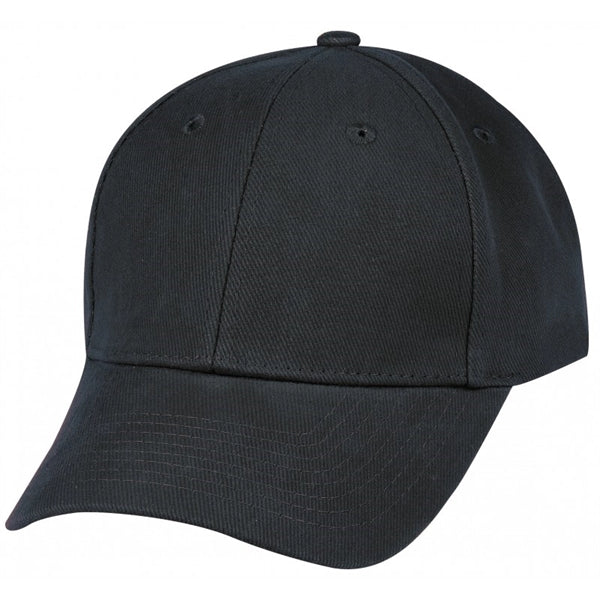 Low Crown Constructed Chino Brushed Cotton Flex Fit Cap - Item #C2427 - Black