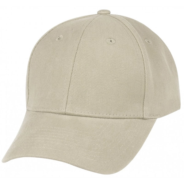 Low Crown Constructed Chino Brushed Cotton Flex Fit Cap - Item #C2427 - Khaki