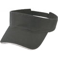 Pro Style Washed Cotton Twill Visor with Sandwich Bill - Item #C2430 - Black-White