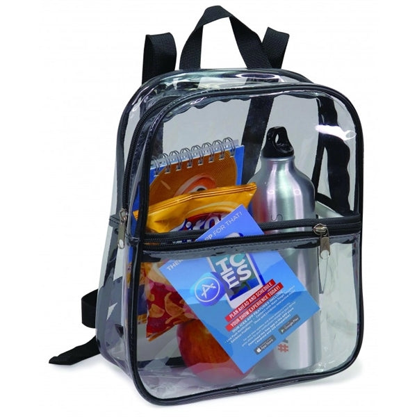 Clear Vinyl TSA Stadium School Backpack - Item #Q2088 - Clear