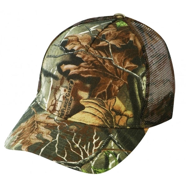 Low Crown 5-Panel Superflauge Camo Twill Mesh Cap, Hook & Loop - Item #C2432 - Superflauge Camo Twill