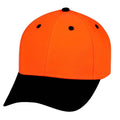Flame Orange 6-Panel Low Profile Poly Cap with Black Bill - Item #C2417 - Orange-Black