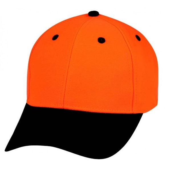 Flame Orange 6-Panel Low Profile Poly Cap with Black Bill - Item #C2417 - Orange-Black