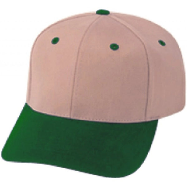 Pro Style Constructed 6-Panel Cotton Twill Snapback Cap - Item #C1501 - Dark Green-Khaki