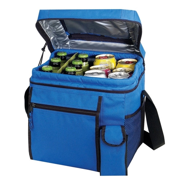 24-Pack 600D Poly Cooler with Top Access & Phone Pocket - Item #400 - Royal