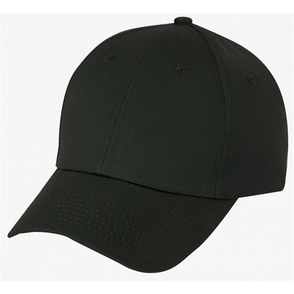 Low Crown Constructed Light Brushed Cotton Twill Cap, Hook & Loop - Item #C6011 - Black