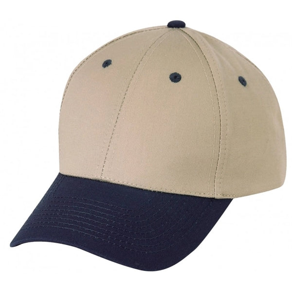 Low Crown Constructed Light Brushed Cotton Twill Cap, Hook & Loop - Item #C6011 - Navy-Khaki