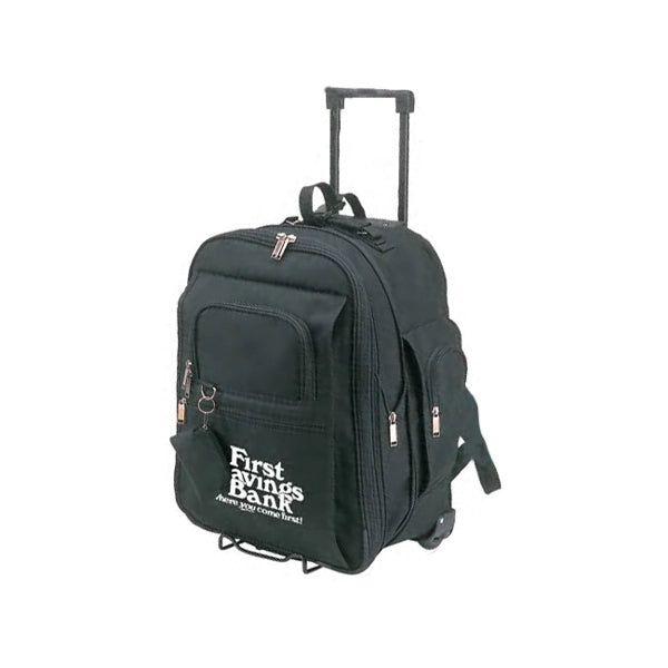 Expandable 600D Poly Rolling Backpack, Heavy Backing - Item #934 - Black