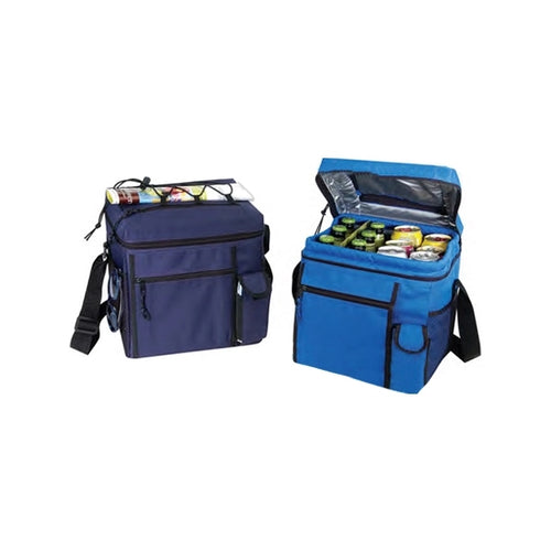 24-Pack 600D Poly Cooler with Top Access & Phone Pocket - Item #400 - Royal
