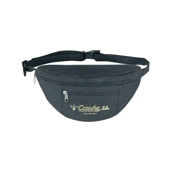 600D Poly Two-Zipper Fanny Pack - Item #447 - Black