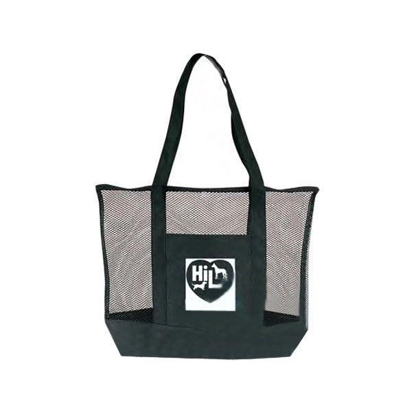 Heavy-Duty Deluxe Zippered Double Mesh Tote Bag - Item #4310 - Black