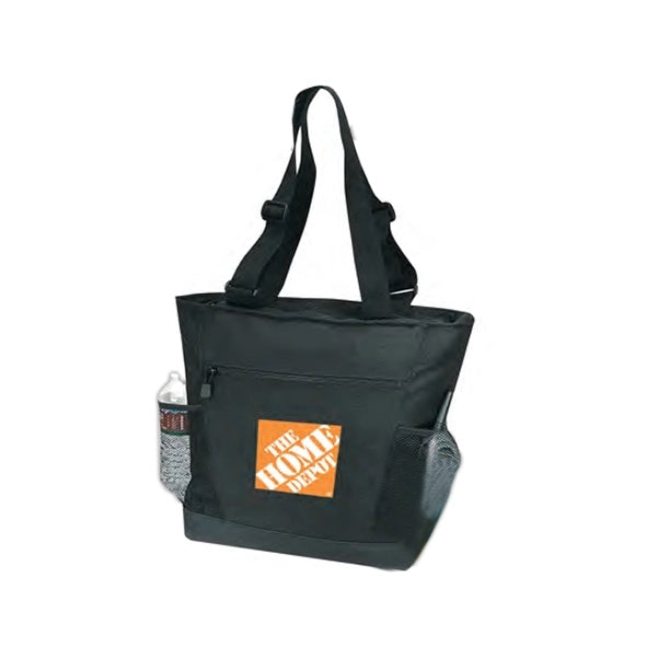 600D Poly Zippered Tote Bag 15" - Item #4316 - Black