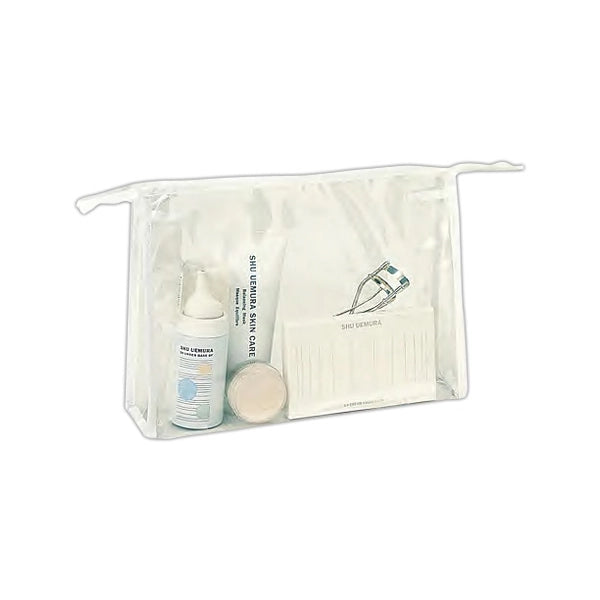 Clear Vinyl Cosmetic Tote - Item #372 - Clear-White