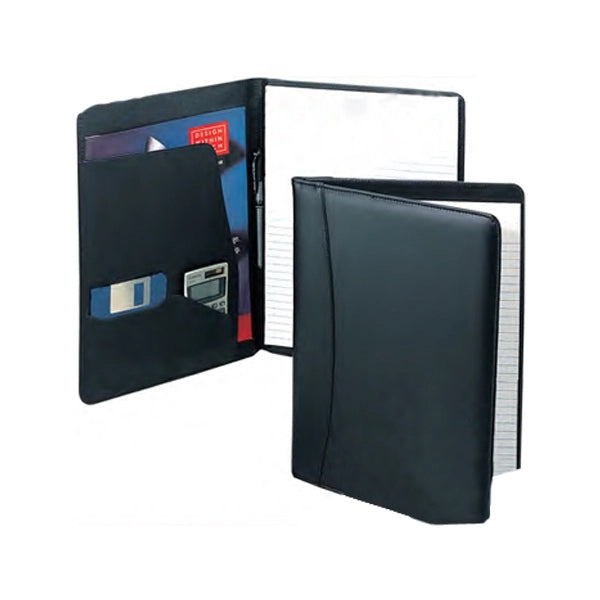 Simulated Leather Writing Folder with Organizer Pocket - Item #603 - Black