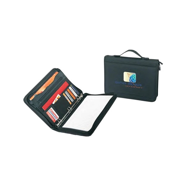 600D Poly Zippered Binder Padfolio - Item #605 - Black
