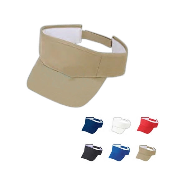 Pro Style Cotton Twill Visor, Hook & Loop Strap - Item #C2410 - Navy