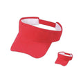 Red Brushed Cotton Twill Visor, Hook & Loop Strap - Item #C2411 - Red