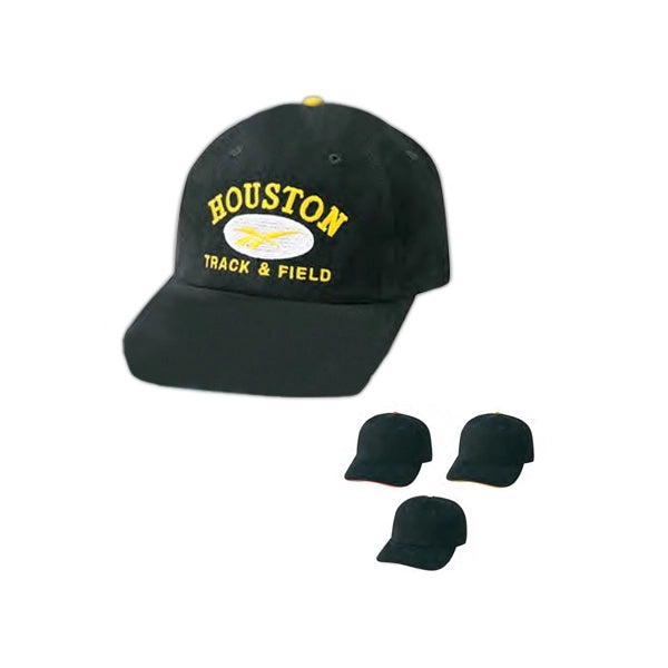 Low Crown Unstructured Heavy Brushed Cotton Sandwich Cap - Item #C6002 - White-Navy