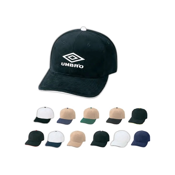 Low Crown Constructed Heavy Brushed Cotton Sandwich Bill Cap - Item #C6003 - Black-White-White