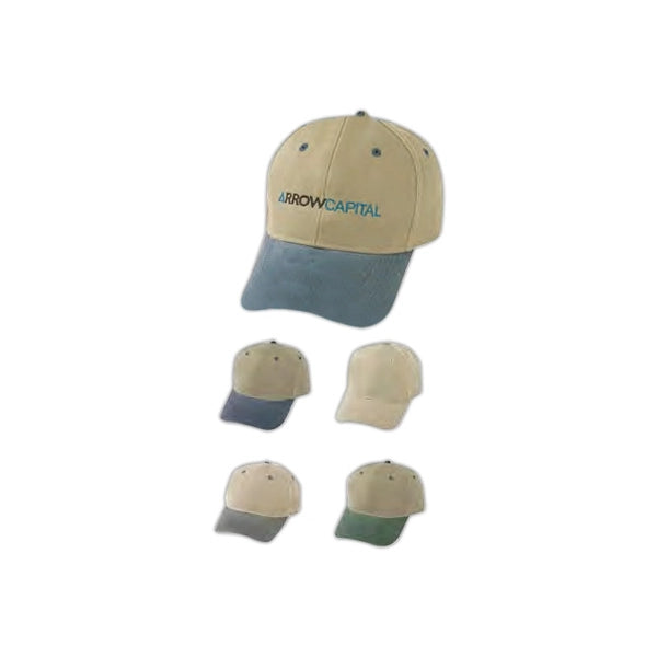 Pro Style Washed Heavy Cotton Twill Cap, Brass Buckle - Item #C1209 - Khaki