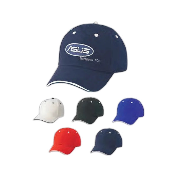 Low Crown Constructed Wool-Like Sandwich Bill Cap, Hook & Loop - Item #C1403 - Royal-White