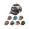 Low Crown Constructed Brushed Cotton & Mesh Camo Cap - Item #C1808 - Green Tree Camo 007