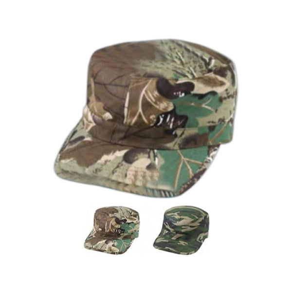 Army Camo Cotton Twill Cap, Hook & Loop Strap - Item #C1812 - Camouflage