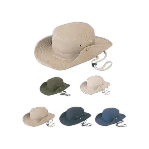 Fitted Brushed Cotton Twill Safari Bucket Hat - Item #C2006 - Black