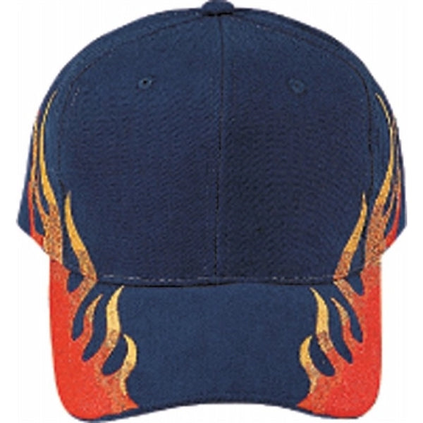 Pro Style Heavy Brushed Cotton Twill Flare Cap, Hook & Loop - Item #C3002 - Navy