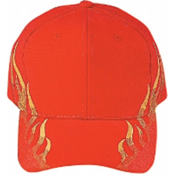 Pro Style Heavy Brushed Cotton Twill Flare Cap, Hook & Loop - Item #C3002 - Red