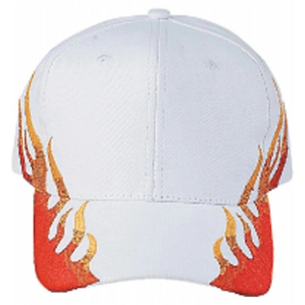 Pro Style Heavy Brushed Cotton Twill Flare Cap, Hook & Loop - Item #C3002 - White