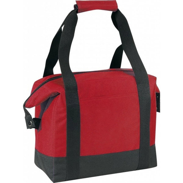 Insulated 600D Poly Picnic Cooler, Holds 20 Cans - Item #498 - Red-Black