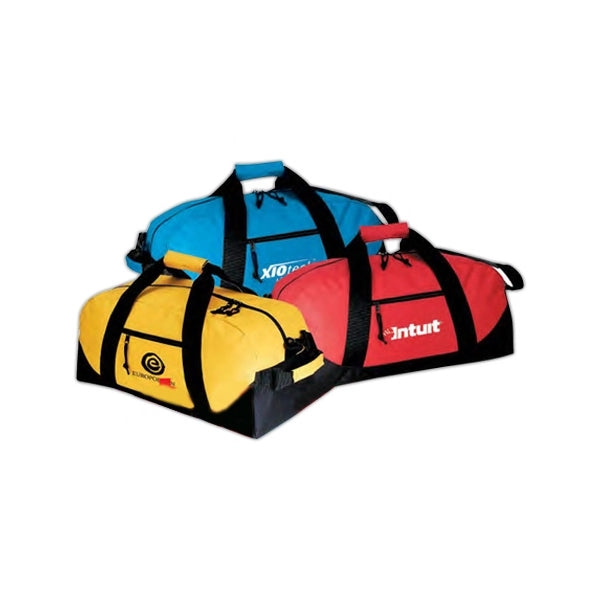 Popular 600D Poly Travel Duffel Bag 21" - Item #3373 - Red-Black