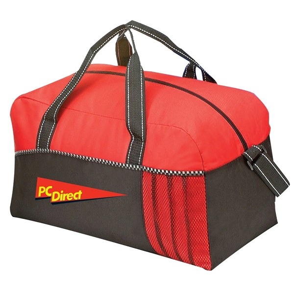 600D Poly Duffel Gym Bag 20" - Item #5900 - Red-Black